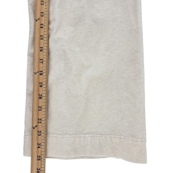 Maeve Anthropologie Colette Wide Leg Corduroy Pants 27 Ivory Cream High Rise - Picture 5 of 8